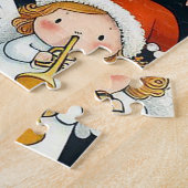 ヤドリギのクリスマスの天使の聖歌隊 ジグソーパズル (側面)