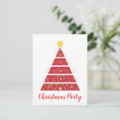ヤドリギのクリスマスツリーパーティの招待状赤 招待状 (スタンド正面)