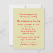 ヤドリギのクリスマスツリーパーティの招待状赤 招待状 (裏面)