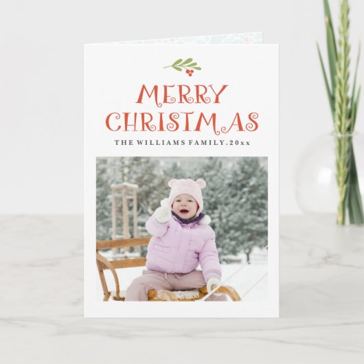 ヤドリギのクリスマスフォトカード シーズンカード (正面)