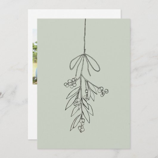 ヤドリギのクリスマス シーズンカード (正面/裏面)