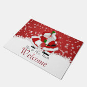 ヤドリギのサンタのクリスマスの玄関マット ドアマット (アングル)