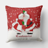ヤドリギのサンタのクリスマスの装飾用クッション クッション (裏面)