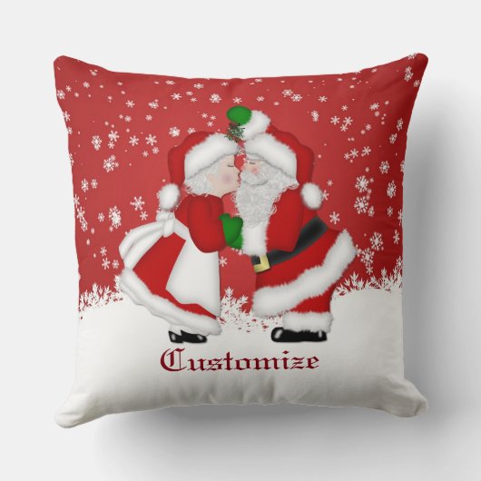 ヤドリギのサンタのクリスマスの装飾用クッション クッション (裏面)