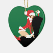 ヤドリギのハートのオーナメント セラミックオーナメント (左)