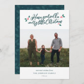 ヤドリギのメリーで小さいクリスマスの写真カード シーズンカード (正面/裏面)