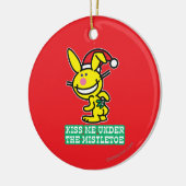 ヤドリギの下で私に接吻して下さい セラミックオーナメント (左)