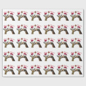 ヤドリギの下のキスをするなクリスマスのキリン ラッピングペーパー (フラット)