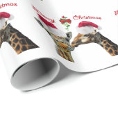 ヤドリギの下のキスをするなクリスマスのキリン ラッピングペーパー (ロールコーナー)