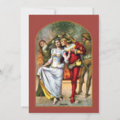 ヤドリギの下のヴィンテージのクリスマスの絵画 シーズンカード (裏面)