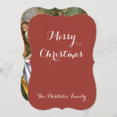 ヤドリギの下のヴィンテージのクリスマスの絵画 シーズンカード (正面/裏面)