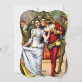 ヤドリギの下のヴィンテージのクリスマスの絵画 シーズンカード (裏面)