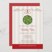 ヤドリギの休日のパーティの招待状 招待状 (正面/裏面)