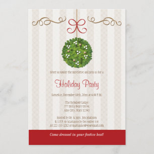 ヤドリギの休日のパーティの招待状 招待状