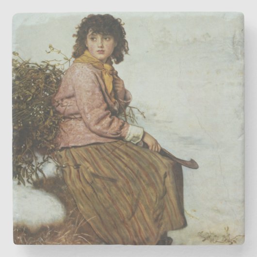 ヤドリギの採集1894年 ストーンコースター (正面)