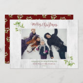 ヤドリギの木素朴のメリークリスマス写真 シーズンカード (正面/裏面)