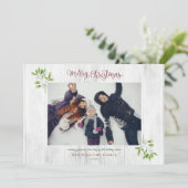 ヤドリギの木素朴のメリークリスマス写真 シーズンカード (スタンド正面)