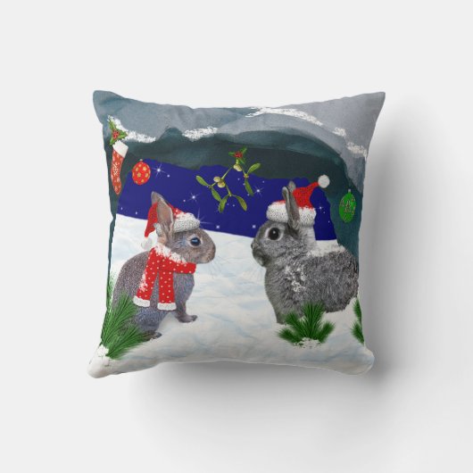 ヤドリギの枕の下の鳥 クッション (裏面)