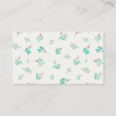 ヤドリギキス冬季赤ちゃんシャワーおむつラッフル エンクロージャーカード (裏面)