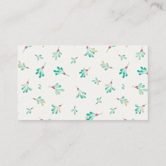 ヤドリギキス冬季赤ちゃんシャワーおむつラッフル エンクロージャーカード (裏面)