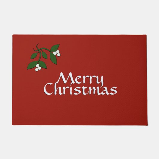 ヤドリギクリスマスデザイン ドアマット (正面)