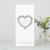 ヤドリギハートダークグレー結婚ホワイトのメニュー メニュー (スタンド正面)