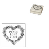 ヤドリギハートハンドスケッチ平和の愛と喜び ラバースタンプ (押印)