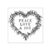 ヤドリギハートハンドスケッチ平和の愛と喜び ラバースタンプ (インプリント)