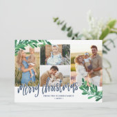 ヤドリギ小枝写真コラージュメリークリスマス シーズンカード (スタンド正面)