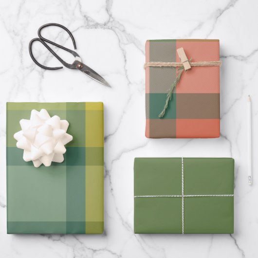 ヤドリギ巻き紙フラットシートセット3 ラッピングペーパーシート (正面)