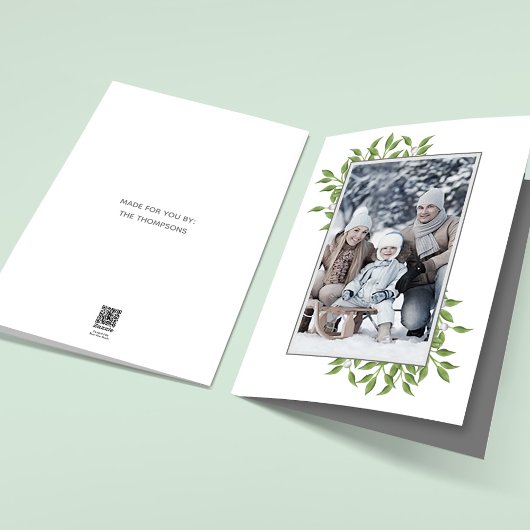 ヤドリギ植物系クリスマスフォトカエレガントード シーズンカード