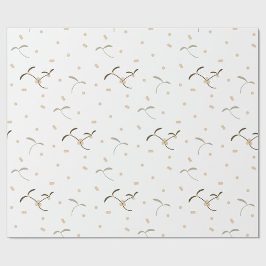 ヤドリギ模様の包装紙 ラッピングペーパー (フラット)