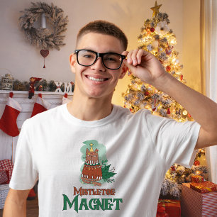 ヤドリギ磁石 クリスマスおもしろい。 Tシャツ