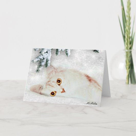 ヤドリギ銀製のペルシャのクリスマスカード シーズンカード (正面)