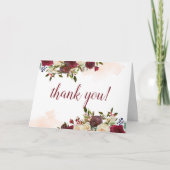 ヤドリギ領域の冬の花のカスタムな結婚式の写真 サンキューカード (正面)