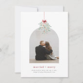 ヤドリギ魔法 |ミニマルなArchフォトクリスマス シーズンカード (正面)