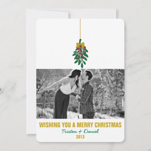 ヤドリトゥキスフラットホリデーフォトカード招待状 シーズンカード (正面)