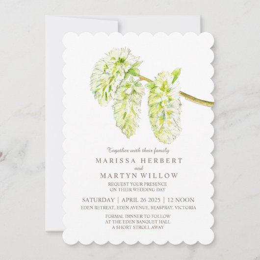 ヤナギのカタキンウォーターの結婚式招待状 招待状 (正面)