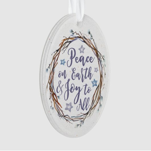 ヤナギのリースのパーソナライズなクリスマスのオーナメント オーナメント (正面)