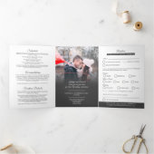 ヤナギの実 チャコールホワイト 結婚式 料理オプション RSVP 三つ折り招待状 (内部)