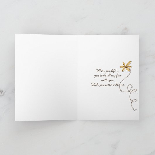 ヤナギの木の下の失敗の空のベンチ カード (内部)