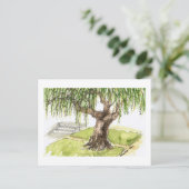 ヤナギの木の郵便はがき ポストカード (スタンド正面)
