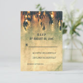 ヤナギの木は素朴なひもライトRSVP分岐します 出欠カード (スタンド正面)