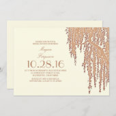 ヤナギの木エレガントの屋外ブライダルシャワー 招待状 (正面/裏面)