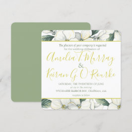 ヤナギの花の結婚式招待状 招待状