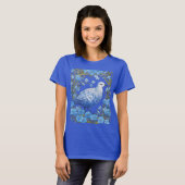 ヤナギライチョウとワスレナグサ Tシャツ (正面フル)