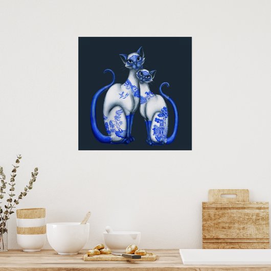 ヤナギ猫 ポスター (キッチン)