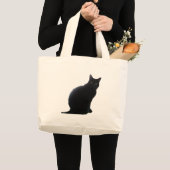ヤナギ黒猫 ラージトートバッグ (正面(商品))