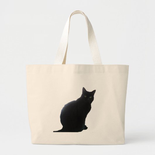 ヤナギ黒猫 ラージトートバッグ (正面)