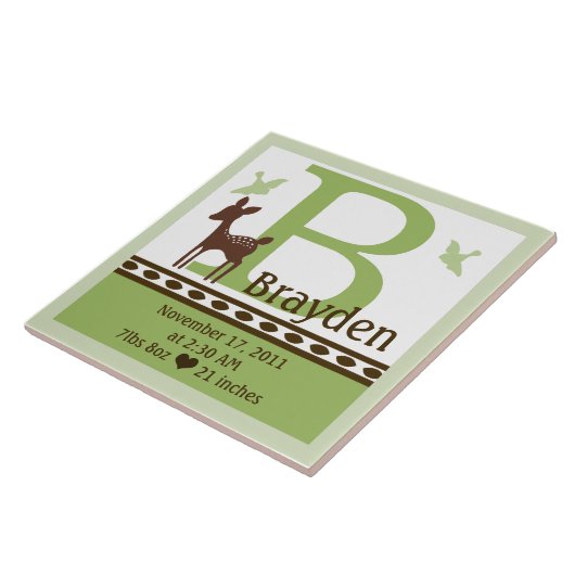 ヤナパーソナライズされたギの出産告知用タイル タイル (側面)